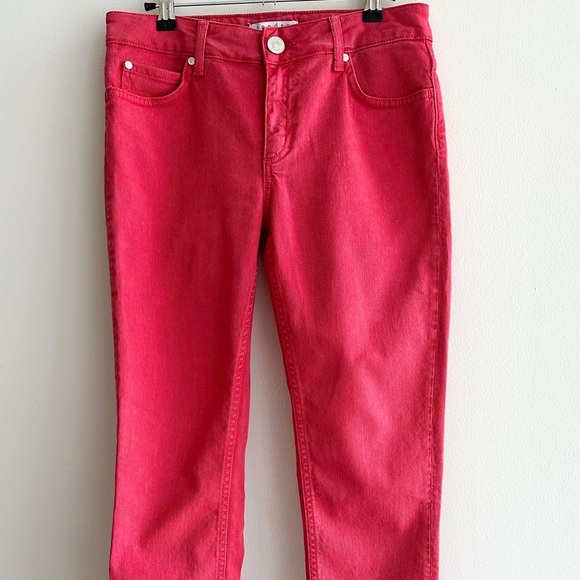 Sandro Paris Cropped Red Denim Jeans, Size 38 (EU) / Size 8 (US) - Picture 1 of 16